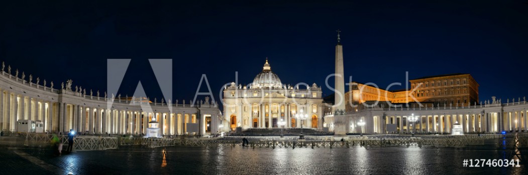 Bild på St Peters Basilica at night panorama